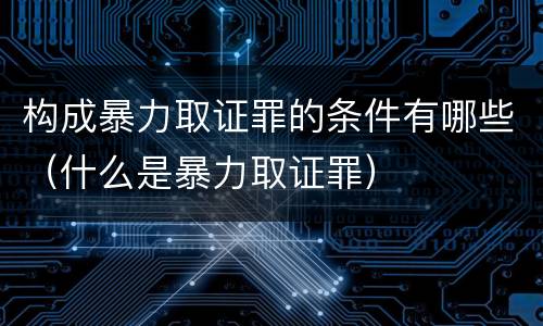 构成暴力取证罪的条件有哪些（什么是暴力取证罪）