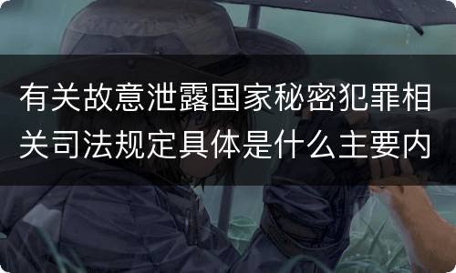 有关故意泄露国家秘密犯罪相关司法规定具体是什么主要内容