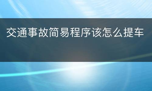 交通事故简易程序该怎么提车
