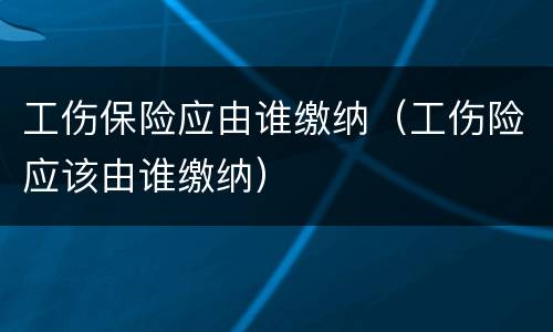工伤保险应由谁缴纳（工伤险应该由谁缴纳）