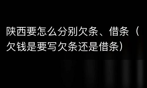 陕西要怎么分别欠条、借条（欠钱是要写欠条还是借条）