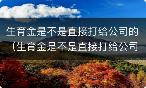 生育金是不是直接打给公司的（生育金是不是直接打给公司的账户）
