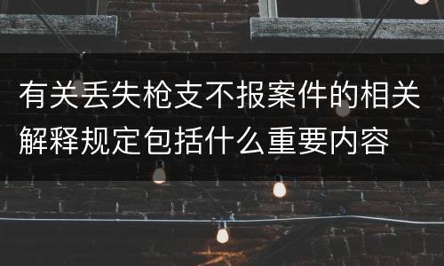 有关丢失枪支不报案件的相关解释规定包括什么重要内容
