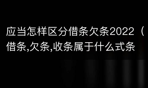 应当怎样区分借条欠条2022（借条,欠条,收条属于什么式条据）