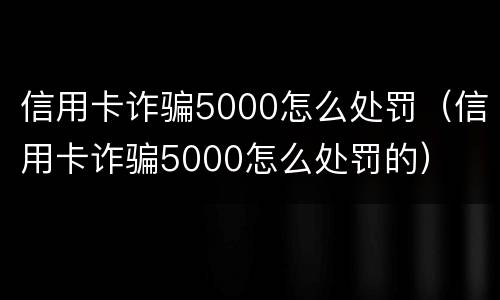 信用卡诈骗5000怎么处罚（信用卡诈骗5000怎么处罚的）
