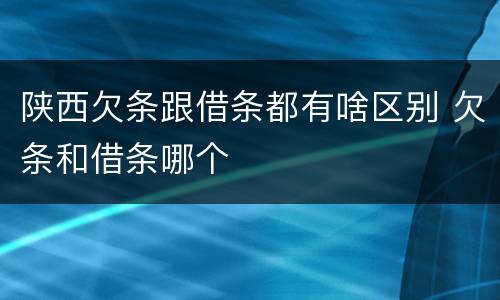 陕西欠条跟借条都有啥区别 欠条和借条哪个