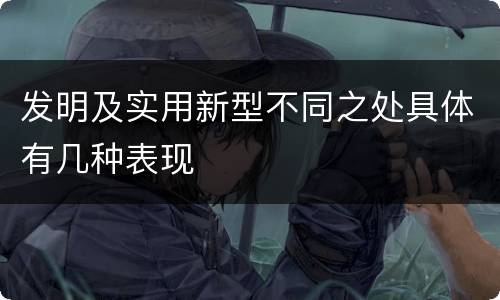 发明及实用新型不同之处具体有几种表现