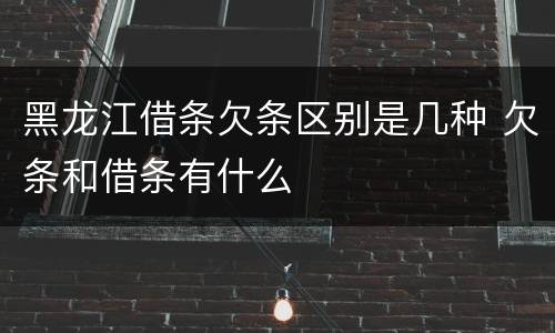 黑龙江借条欠条区别是几种 欠条和借条有什么
