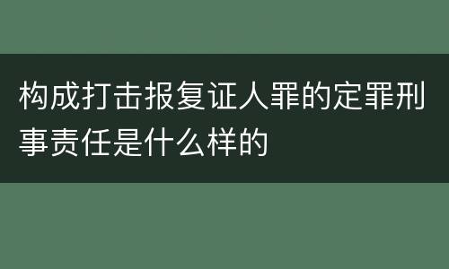 构成打击报复证人罪的定罪刑事责任是什么样的