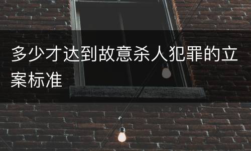 多少才达到故意杀人犯罪的立案标准