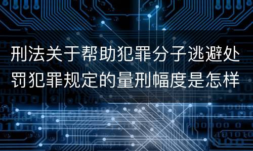 刑法关于帮助犯罪分子逃避处罚犯罪规定的量刑幅度是怎样的
