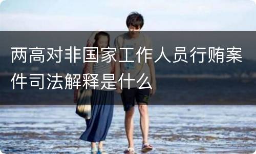 两高对非国家工作人员行贿案件司法解释是什么