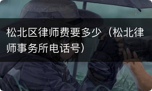 松北区律师费要多少（松北律师事务所电话号）