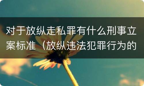 对于放纵走私罪有什么刑事立案标准（放纵违法犯罪行为的罪名）