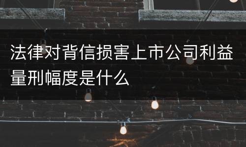 法律对背信损害上市公司利益量刑幅度是什么