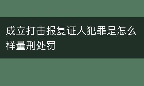 成立打击报复证人犯罪是怎么样量刑处罚