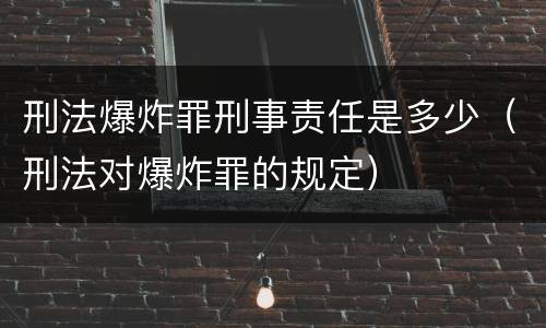 刑法爆炸罪刑事责任是多少（刑法对爆炸罪的规定）