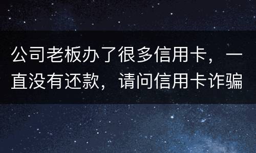 公司老板办了很多信用卡，一直没有还款，请问信用卡诈骗罪定罪量刑标准
