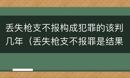 丢失枪支不报构成犯罪的该判几年（丢失枪支不报罪是结果犯）