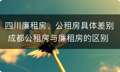 四川廉租房、公租房具体差别 成都公租房与廉租房的区别