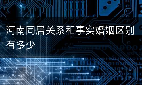 河南同居关系和事实婚姻区别有多少
