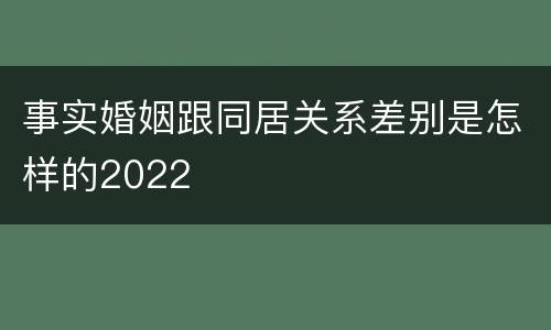事实婚姻跟同居关系差别是怎样的2022