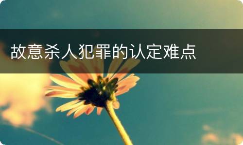 故意杀人犯罪的认定难点