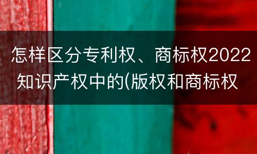 怎样区分专利权、商标权2022 知识产权中的(版权和商标权与标准