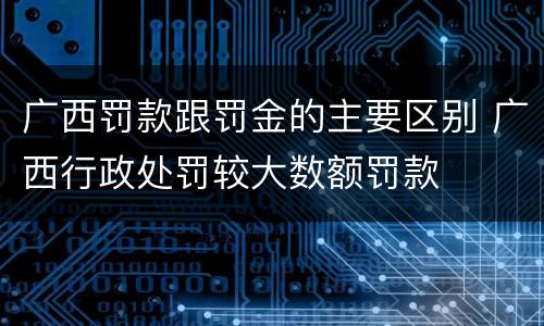 广西罚款跟罚金的主要区别 广西行政处罚较大数额罚款