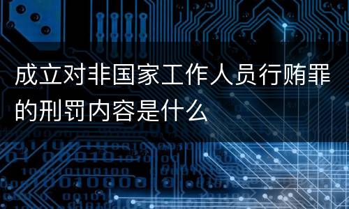 成立对非国家工作人员行贿罪的刑罚内容是什么
