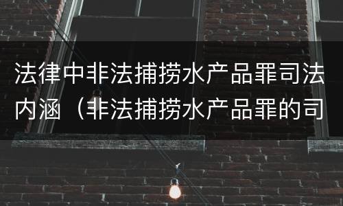 法律中非法捕捞水产品罪司法内涵（非法捕捞水产品罪的司法解释）