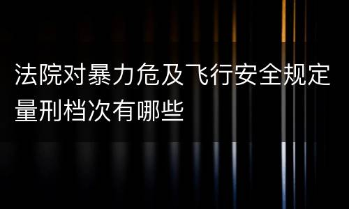 法院对暴力危及飞行安全规定量刑档次有哪些