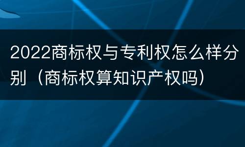 2022商标权与专利权怎么样分别（商标权算知识产权吗）