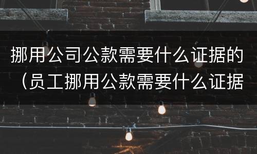 挪用公司公款需要什么证据的（员工挪用公款需要什么证据）