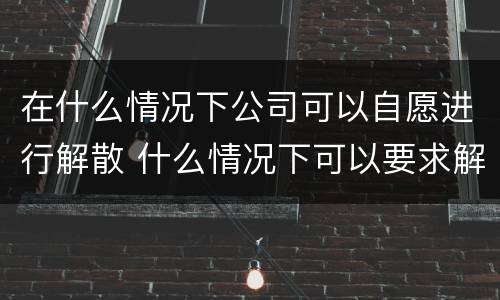 在什么情况下公司可以自愿进行解散 什么情况下可以要求解散公司