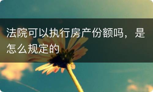 法院可以执行房产份额吗，是怎么规定的