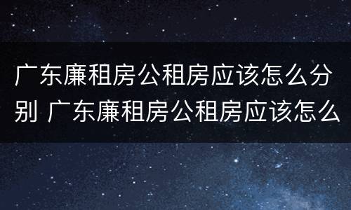 广东廉租房公租房应该怎么分别 广东廉租房公租房应该怎么分别摇号