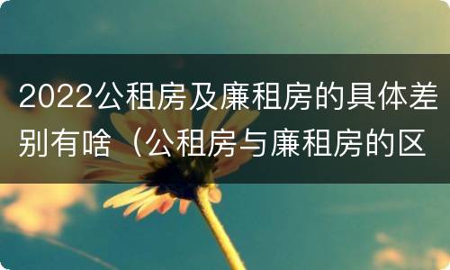 2022公租房及廉租房的具体差别有啥（公租房与廉租房的区别都在此,别再搞错了!）