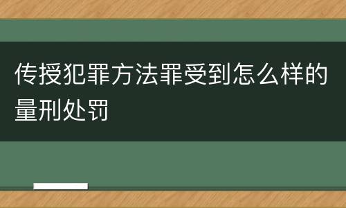 传授犯罪方法罪受到怎么样的量刑处罚