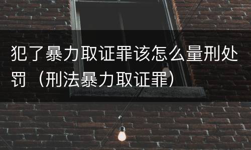 犯了暴力取证罪该怎么量刑处罚（刑法暴力取证罪）