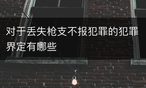 对于丢失枪支不报犯罪的犯罪界定有哪些