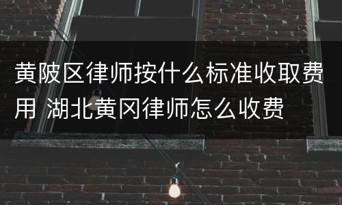 黄陂区律师按什么标准收取费用 湖北黄冈律师怎么收费