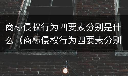 商标侵权行为四要素分别是什么（商标侵权行为四要素分别是什么意思）
