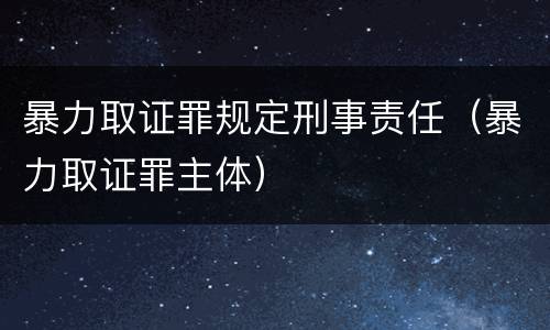 暴力取证罪规定刑事责任（暴力取证罪主体）