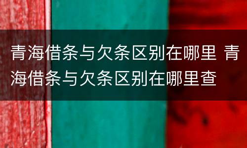 青海借条与欠条区别在哪里 青海借条与欠条区别在哪里查