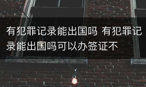有犯罪记录能出国吗 有犯罪记录能出国吗可以办签证不