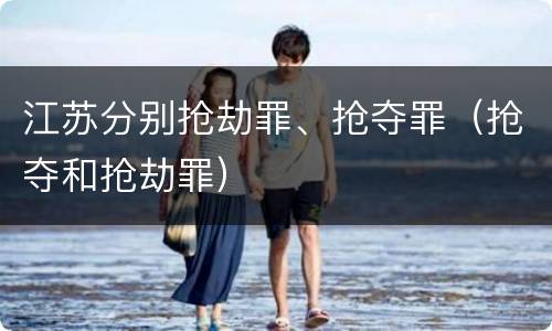 江苏分别抢劫罪、抢夺罪（抢夺和抢劫罪）