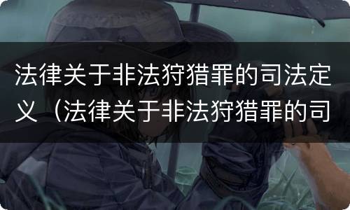 法律关于非法狩猎罪的司法定义（法律关于非法狩猎罪的司法定义有哪些）