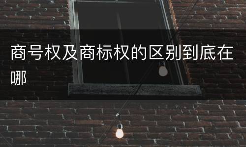 商号权及商标权的区别到底在哪