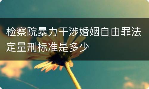 检察院暴力干涉婚姻自由罪法定量刑标准是多少